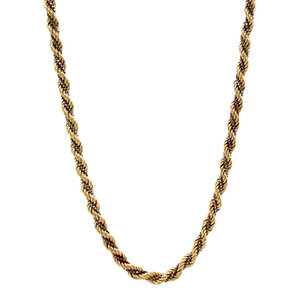 Gold cord with venetian necklace 14 krt