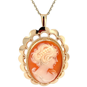Gold pendant with cameo 14 kt