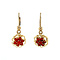 vintage Gold earrings with blood coral 14 krt