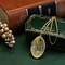 vintage Gouden vintage medaillon met gravure 14 krt