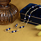 vintage Gouden vintage collier met lapis lazuli en parel 14 krt