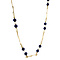 vintage Gouden vintage collier met lapis lazuli en parel 14 krt