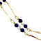 vintage Gouden vintage collier met lapis lazuli en parel 14 krt