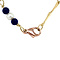 vintage Gouden vintage collier met lapis lazuli en parel 14 krt