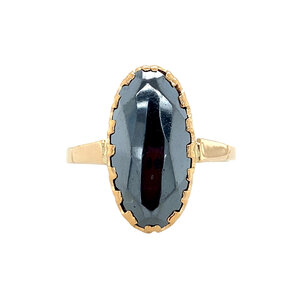 Gouden ring met hematiet 14 krt
