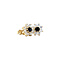 vintage Gold vintage entourage stud earrings with sapphire and zirconia 14 kt