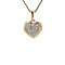 vintage Golden vintage heart pendant with diamond 14 kt