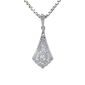 White gold pendant with diamonds 14 krt