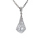 vintage White gold vintage pendant with diamonds 14 krt