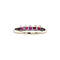 vintage White gold vintage row ring with ruby 14 krt