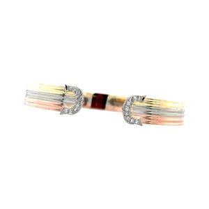 Gold bangle with diamonds 14 krt