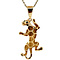 vintage Gold vintage panther pendant with colour stone 14 krt