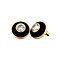 vintage Golden vintage stud earrings with onyx and diamond 18 ct