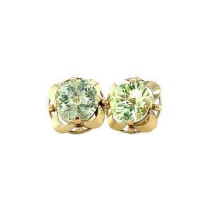 Gold ear studs with spinel 14 krt