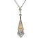 vintage White gold vintage pendant with diamonds 14 krt