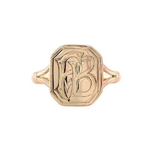 Seal ring with engraving 9 krt