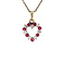 vintage Gouden vintage hart hanger met robijn en diamant 14 krt