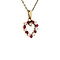 vintage Gouden vintage hart hanger met robijn en diamant 14 krt