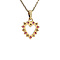vintage Gold vintage heart pendant with ruby and diamond 14 krt