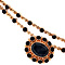 vintage Gouden vintage collier met granaat 14 krt