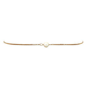 Gold venetian bracelet with pearl 14 krt