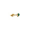 vintage Gold solitaire stud earrings with green turquoise 14 ct
