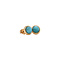 vintage Gold solitaire stud earrings with turquoise 14 ct