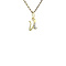 vintage Golden letter U pendant with diamond 14 kt