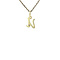 vintage Golden letter U pendant with diamond 14 kt