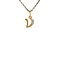 vintage Gouden letter V hanger met diamant 14 krt