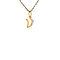vintage Gold letter V pendant with diamond 14 kt