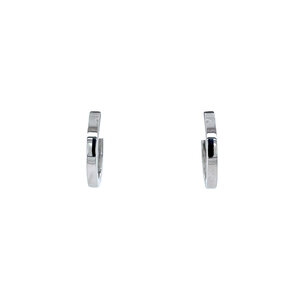 White gold smooth earrings 14 krt