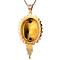 vintage Gouden vintage hanger met granaat 14 krt