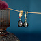 vintage Gold vintage earrings with colour stone and pearl 14 krt