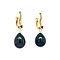 vintage Gold vintage earrings with colour stone and pearl 14 krt