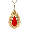 vintage Golden vintage pendant with blood coral 14 kt