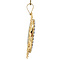 vintage Gold vintage pendant with zirconia and miniature painting 14 krt