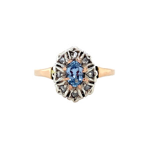 Rose gold ring with spinel and rose diamond 14 krt/925