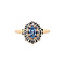 vintage Rose-gold vintage entourage ring with spinel and rose diamond 14 kt/925