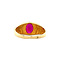 vintage Gouden vintage ring met robijn 18 krt