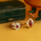 vintage Gold vintage ring with ruby and diamond 14 krt