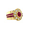 vintage Gold vintage ring with ruby and diamond 14 krt