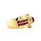 vintage Gold vintage entourage ring with ruby and diamond 14 kt
