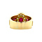 vintage Gold vintage ring with ruby and diamond 14 krt