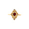 vintage Gold vintage ring with ruby and diamond 18 krt