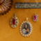 vintage Gouden vintage hanger met saffier 14 krt