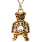 vintage Gouden vintage beer hanger met zirkonia en kleursteen 14 krt