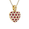 vintage Vintage gold heart pendant with ruby and diamond 18 krt