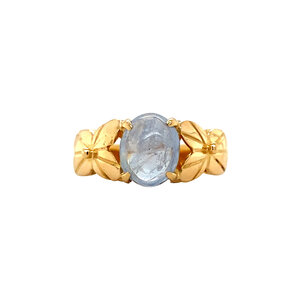 Gold ring with star sapphire 20 krt
