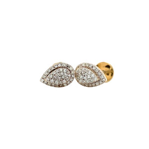 Gold ear studs with diamond 14 krt
